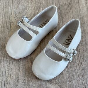 Zara Kids Double Strap Patent Ballet Flats Shoes